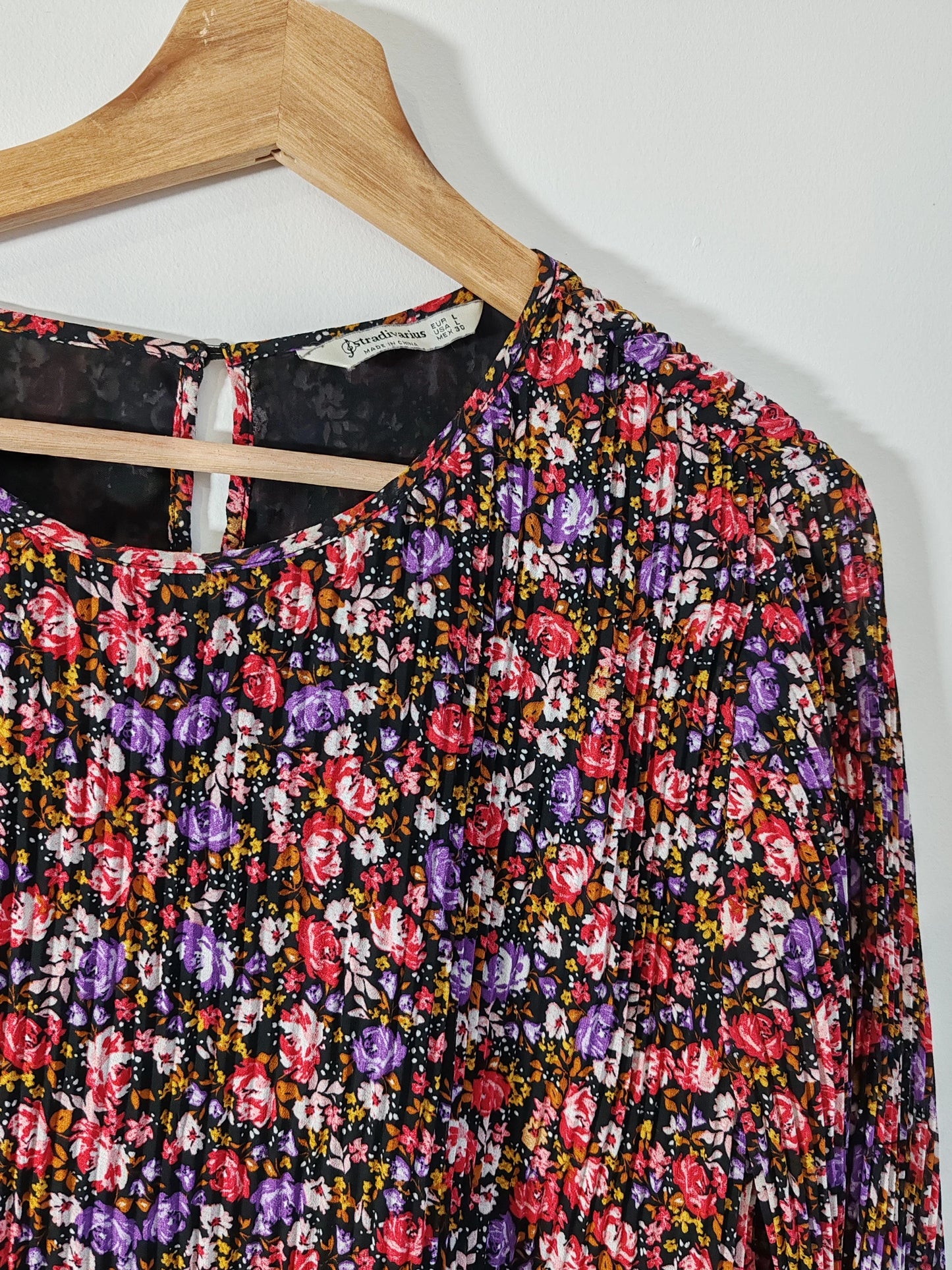 Blouse fleurie plissée taille L