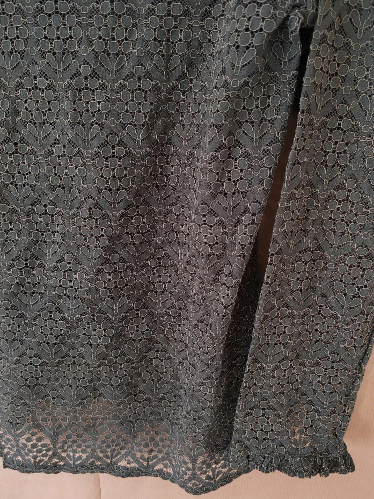 Blouse dentelle kaki