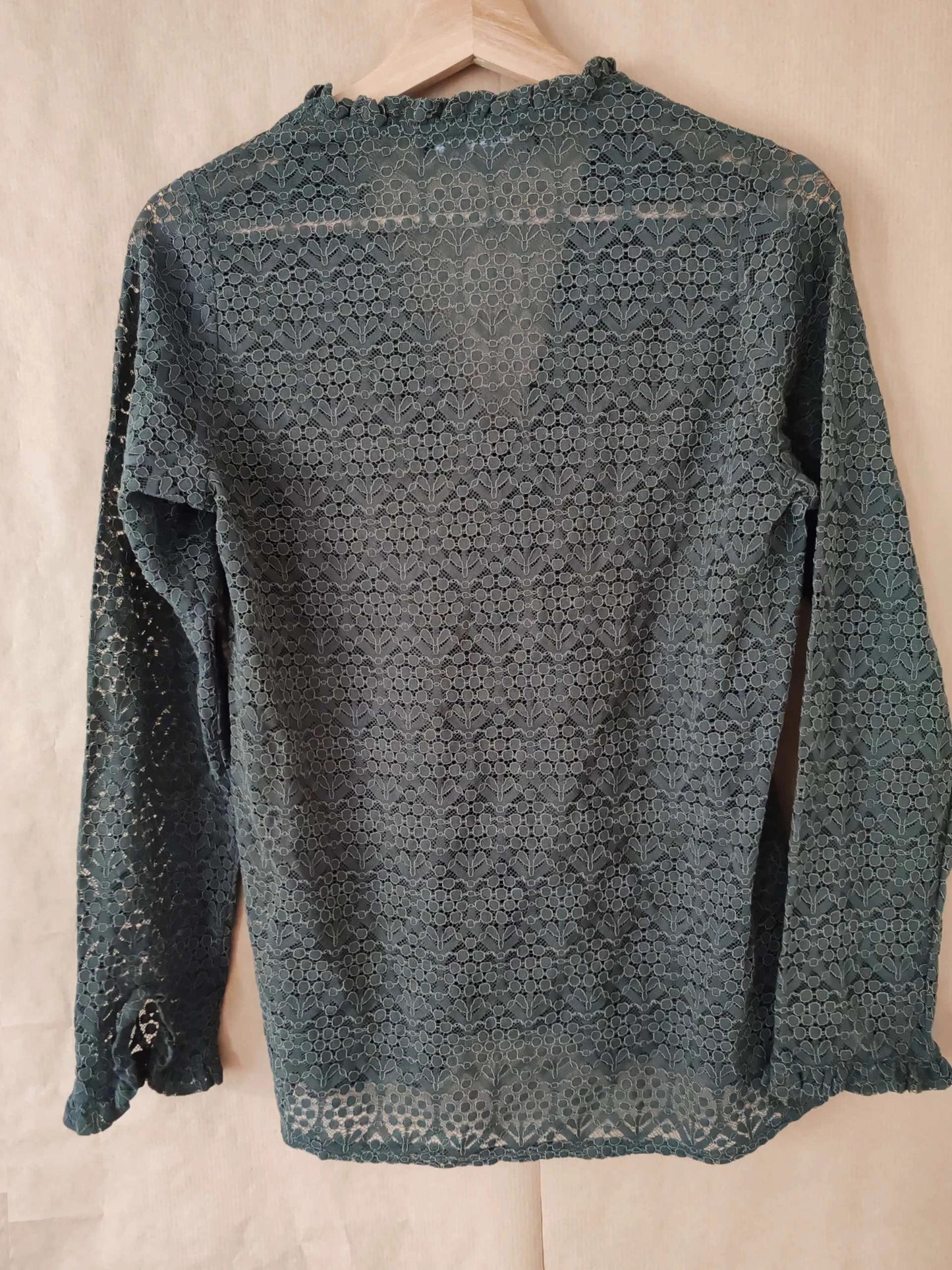 Blouse dentelle kaki