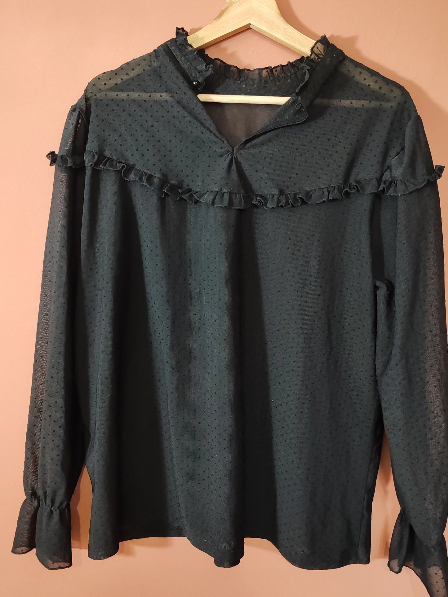 Blouse plumetis noir taille XL