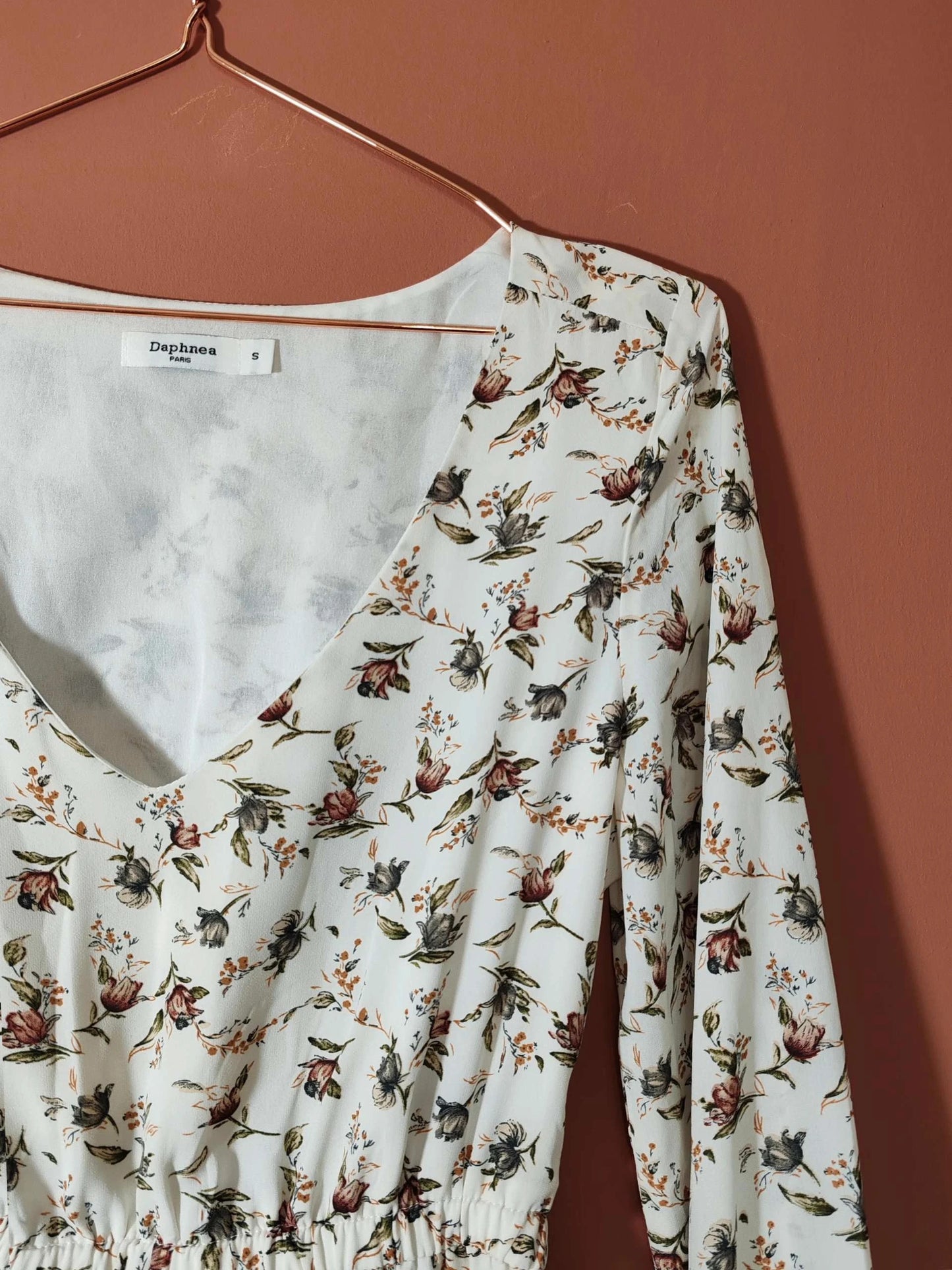 Robe fleurie blanche taille S