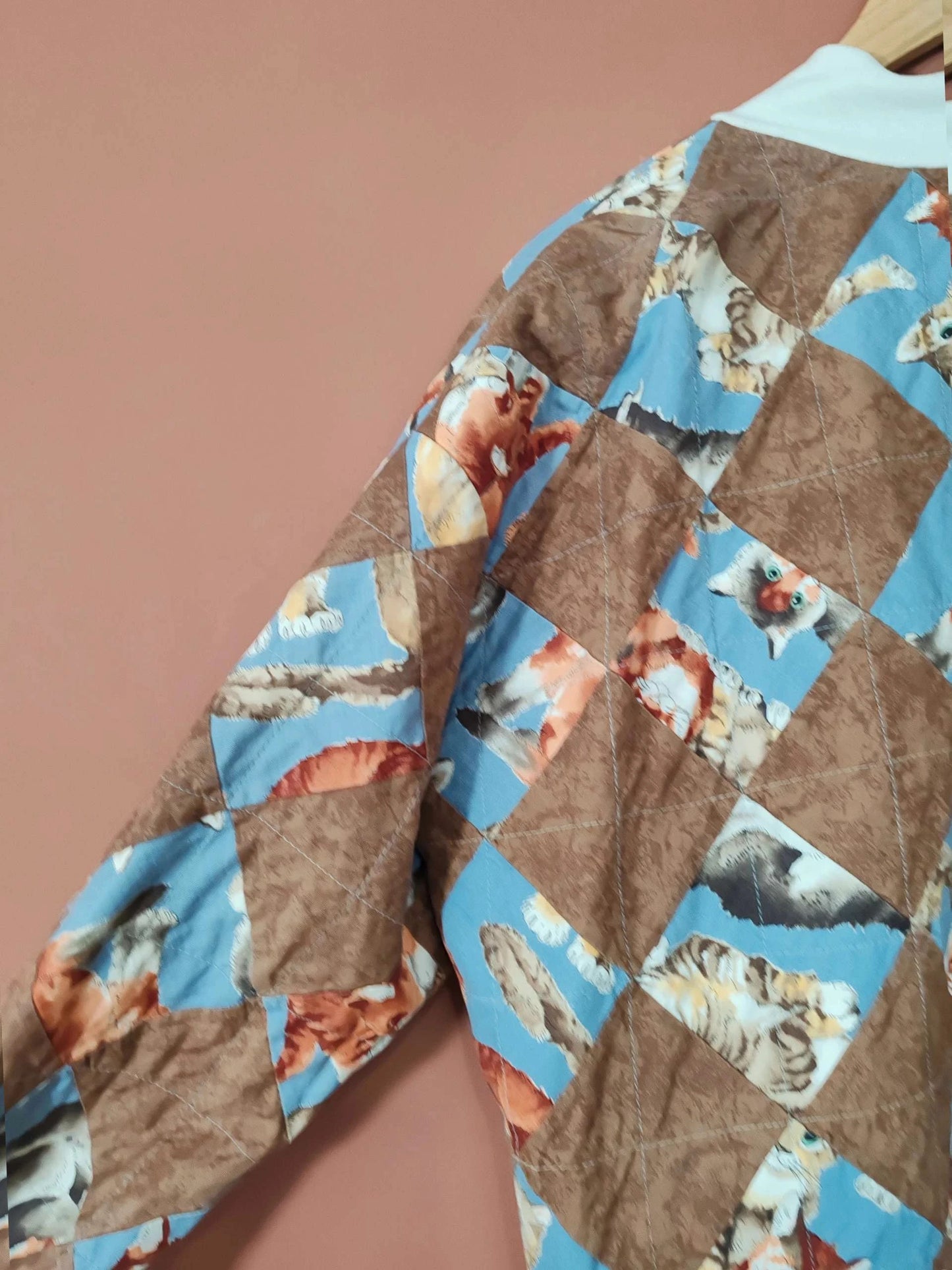 Veste patchwork chat vintage