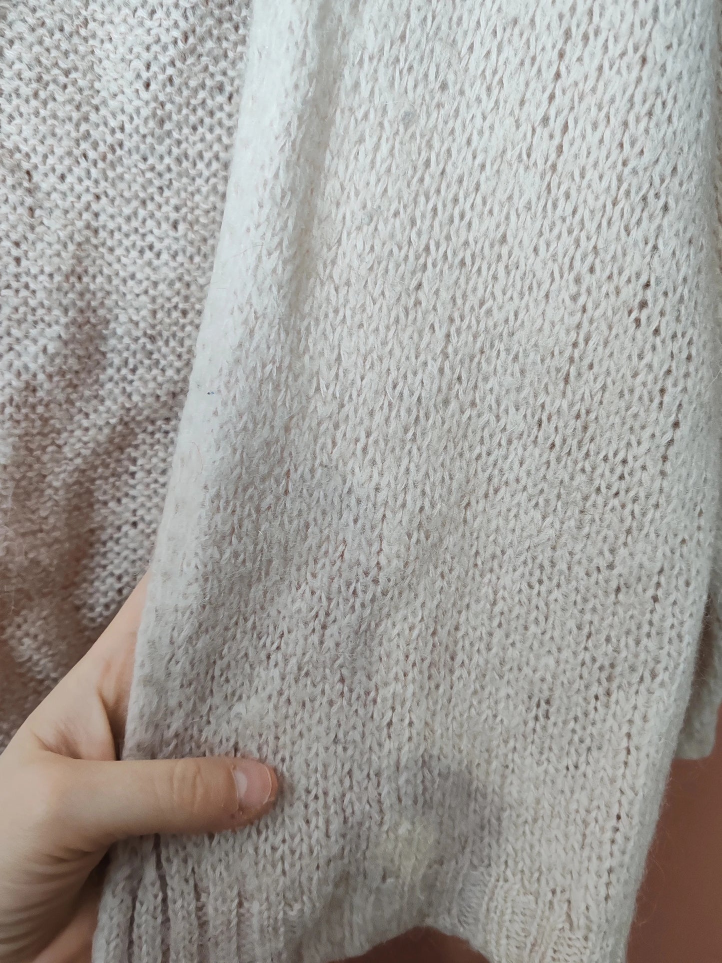 Cardigan mohair rose pale
