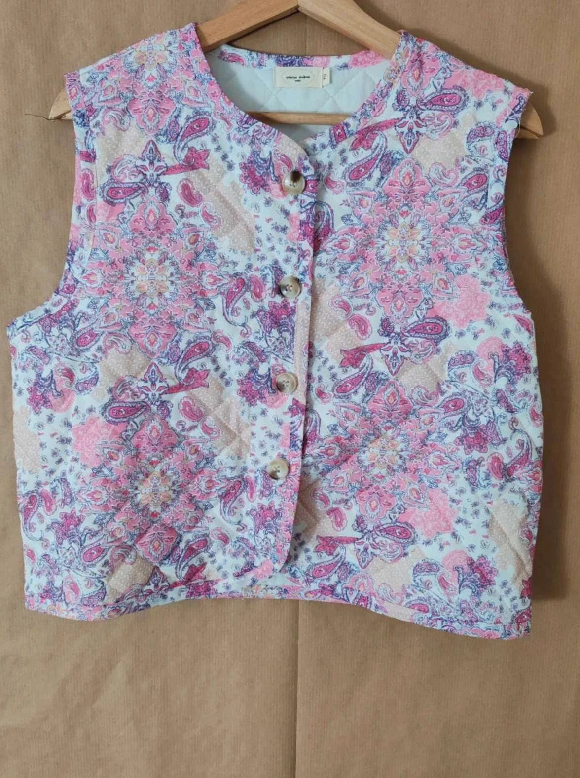 Veste sans manches fleuris taille S/M