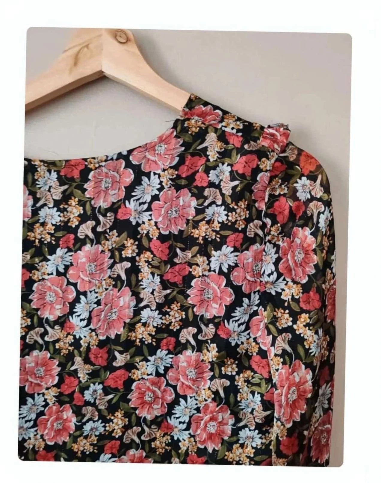 Robe longue motif noir