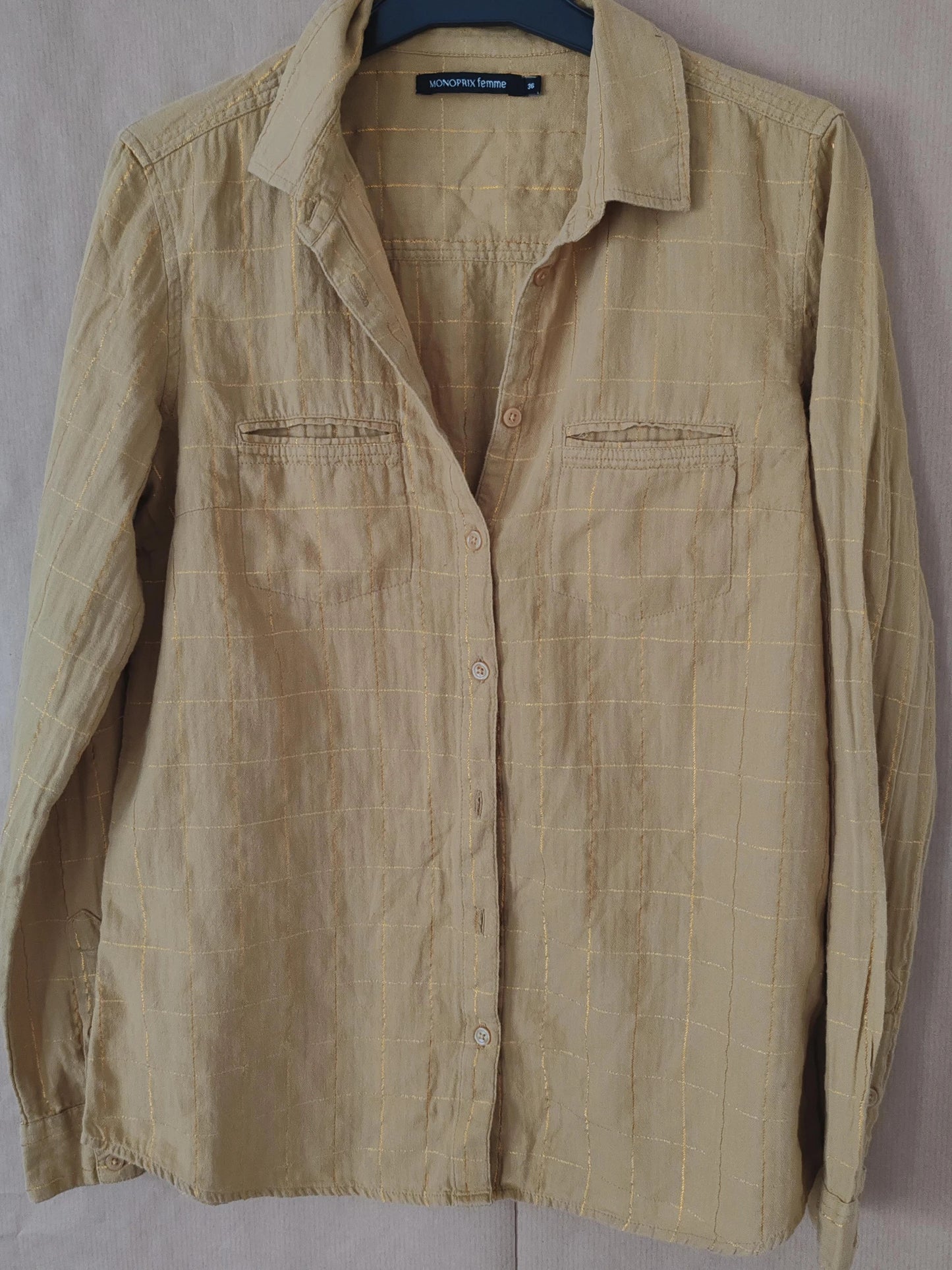Chemise moutarde et doré taille 36