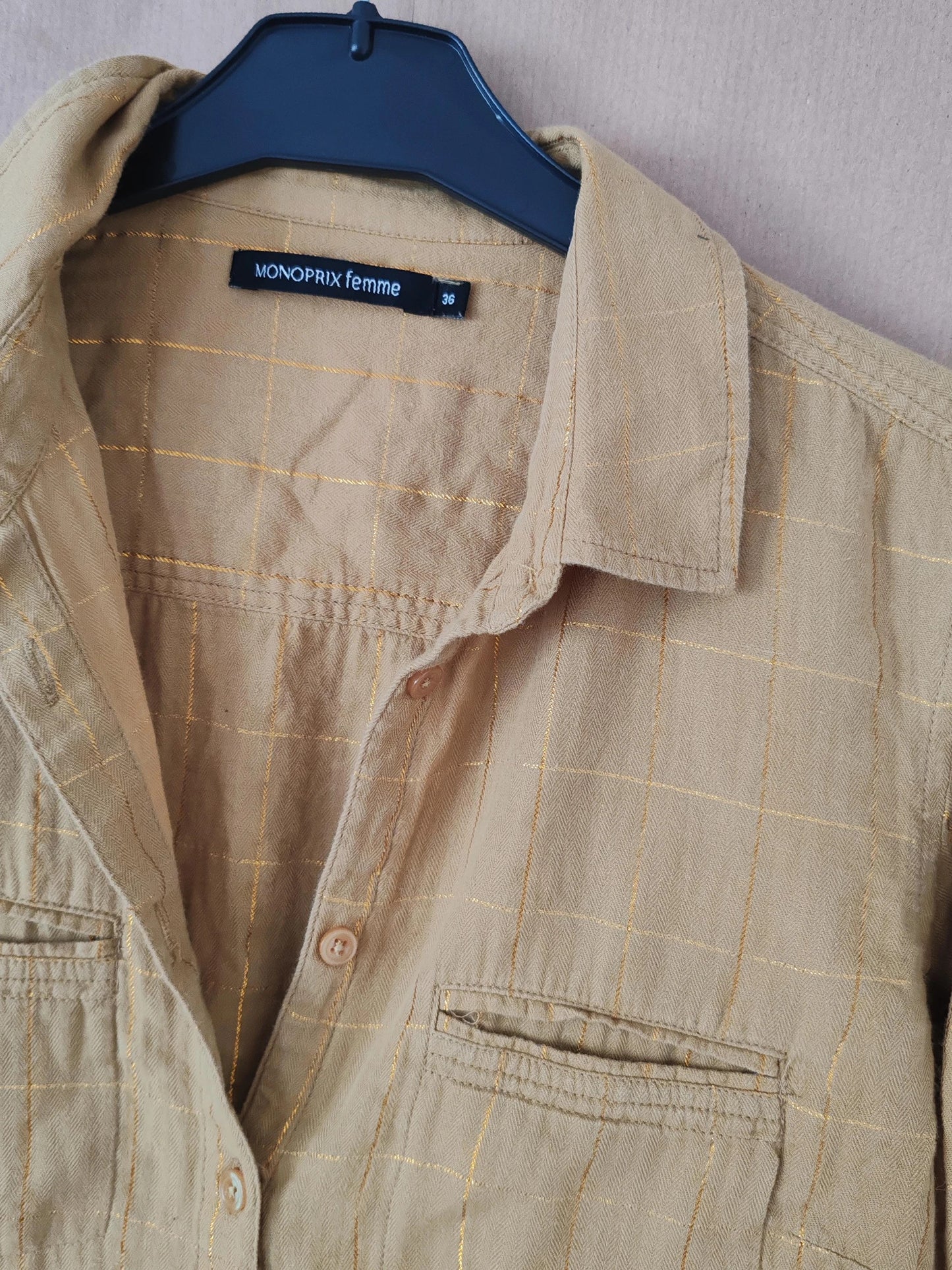 Chemise moutarde et doré taille 36
