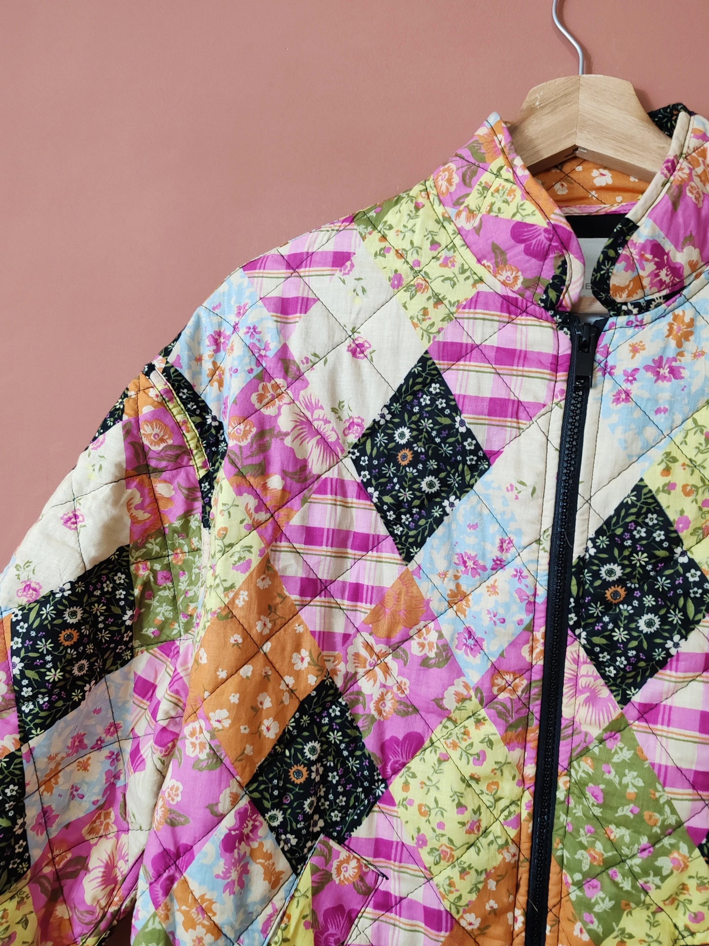 Veste bomber patchwork taille S