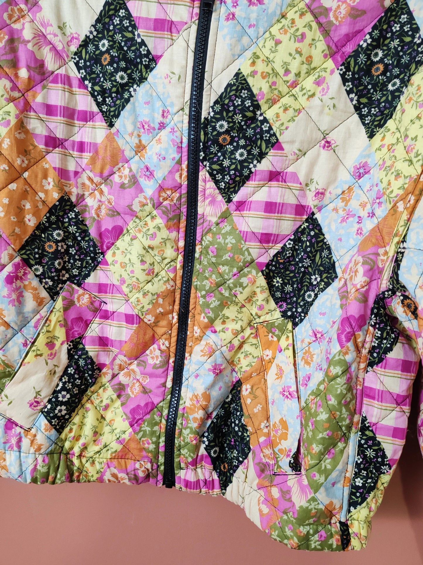 Veste bomber patchwork taille S