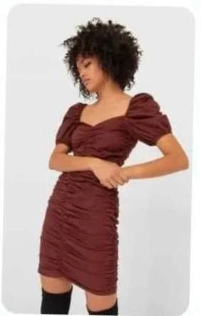 Robe moulante marron