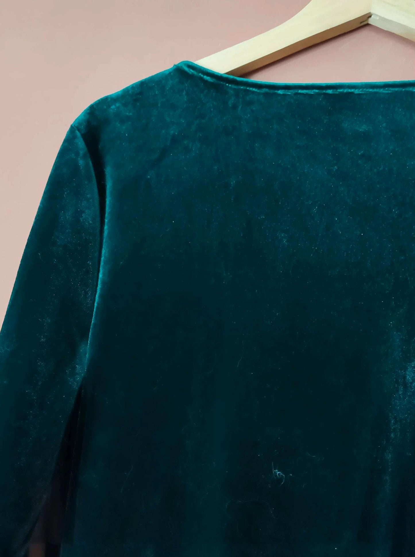 Robe longue velours verte