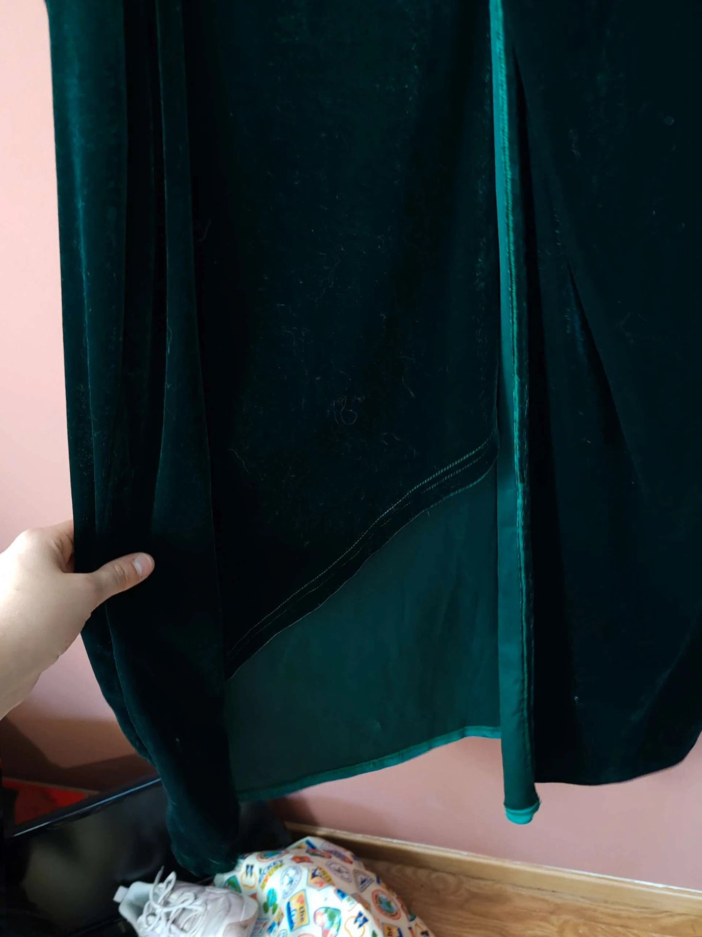 Robe longue velours verte
