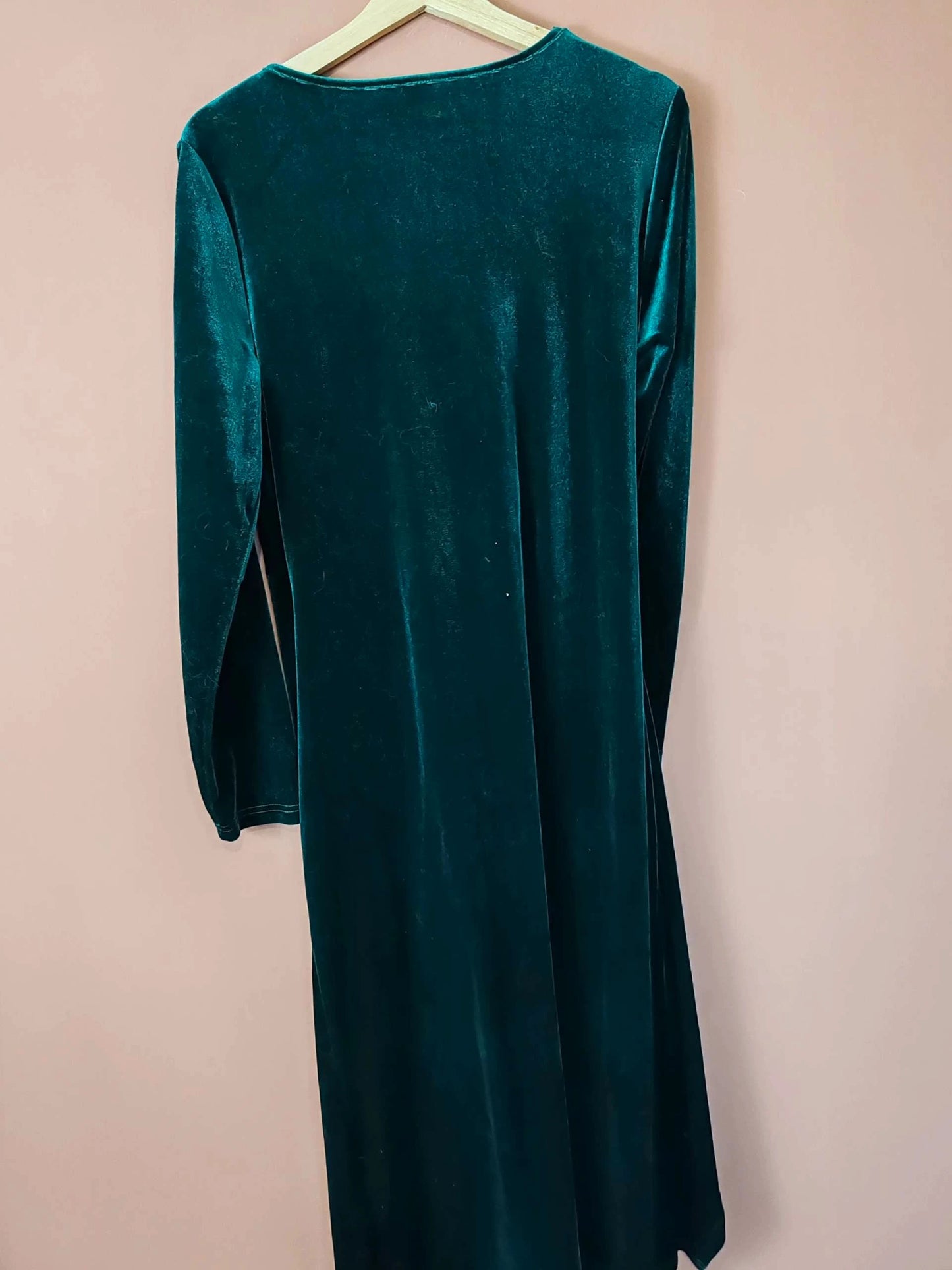 Robe longue velours verte