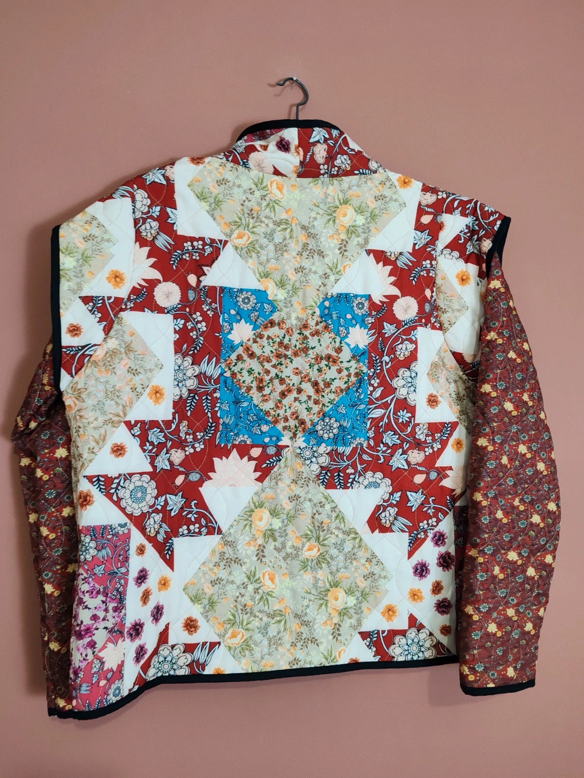 Veste patchwork bordeaux taille S/M