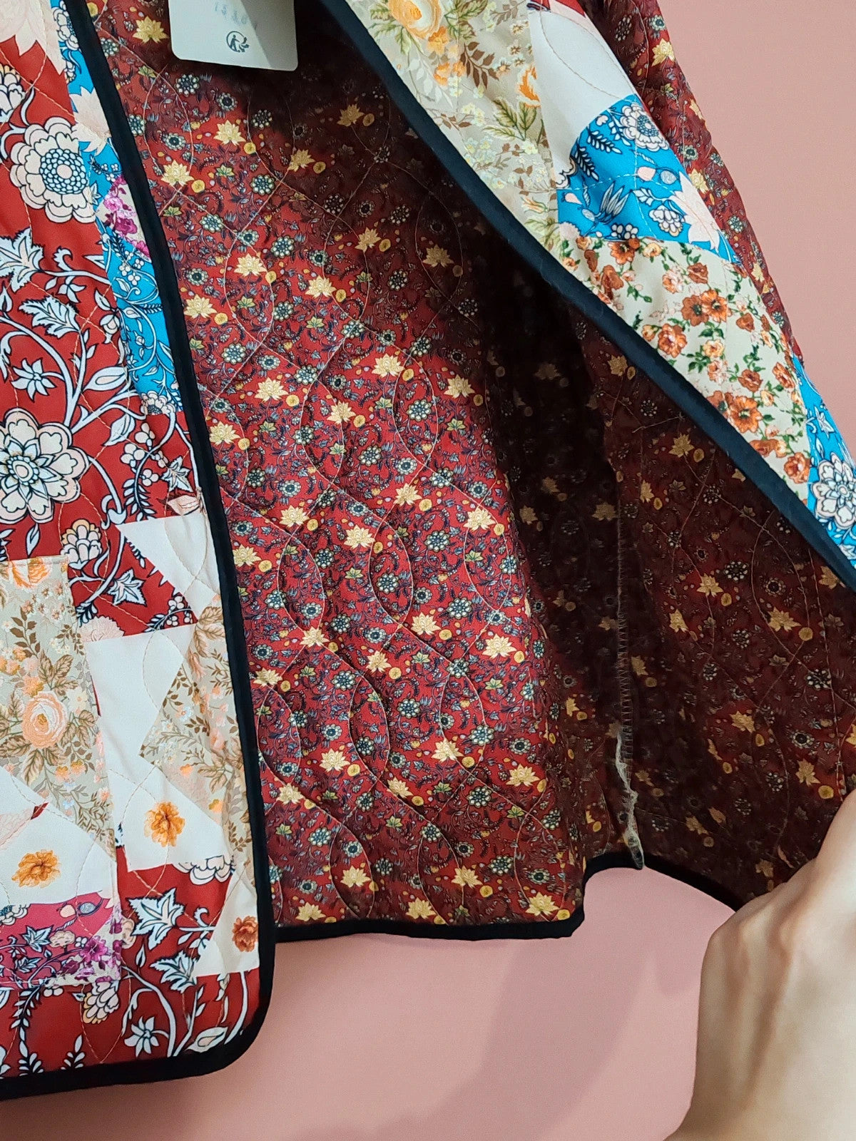 Veste patchwork bordeaux taille S/M