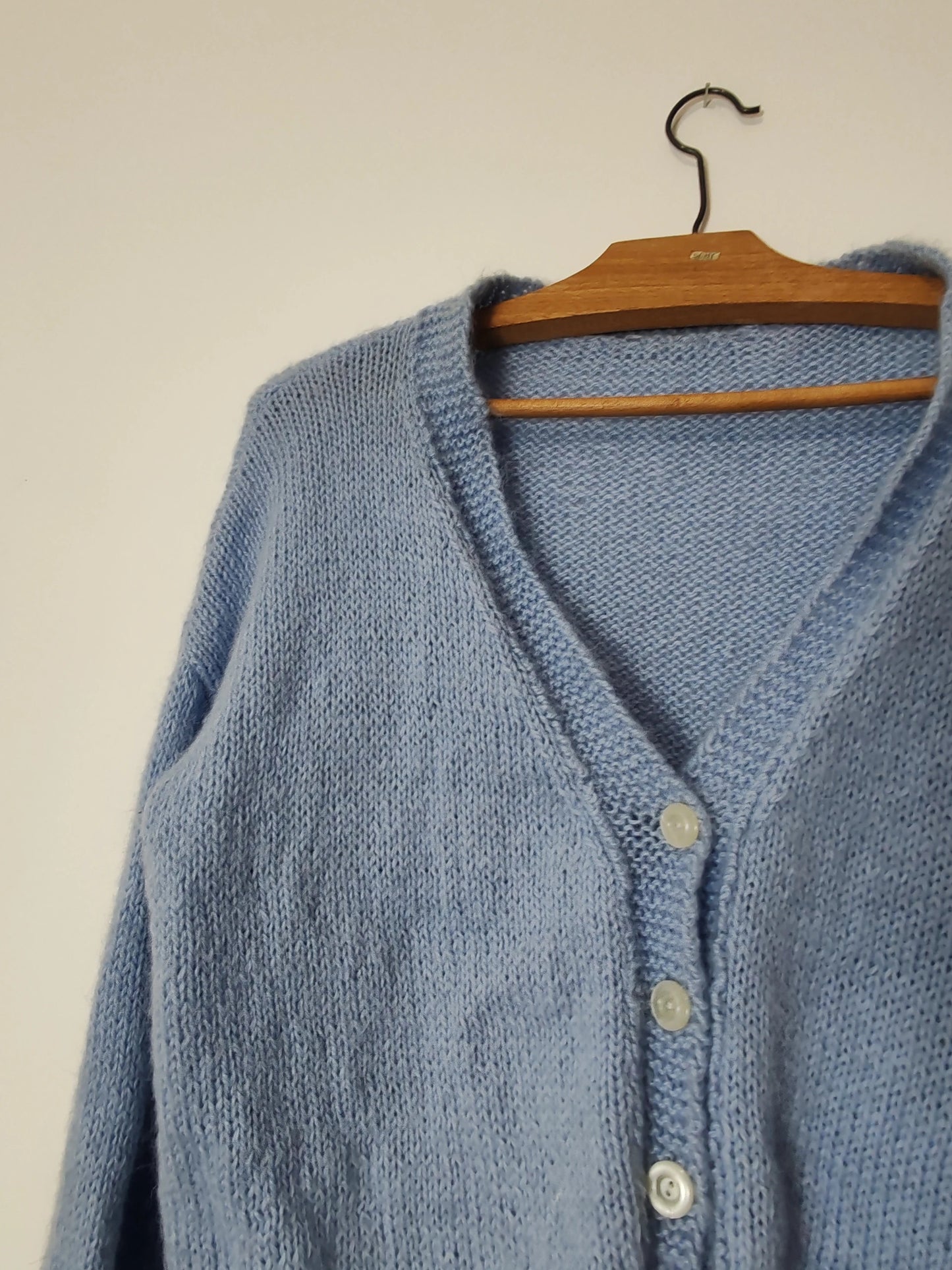 Cardigan duveteux bleu