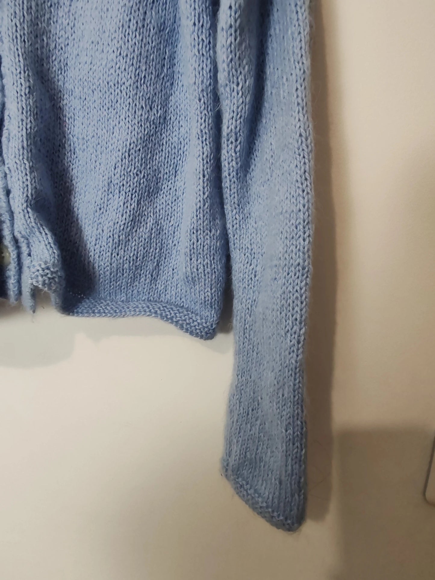 Cardigan duveteux bleu
