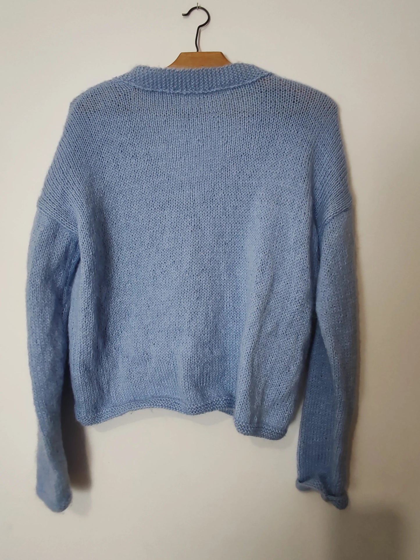Cardigan duveteux bleu