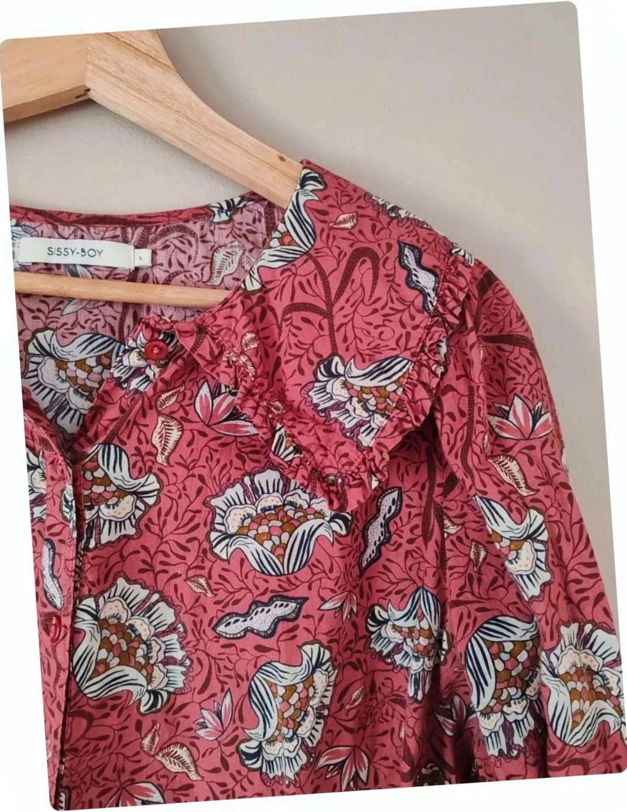 Chemise col claudine motif