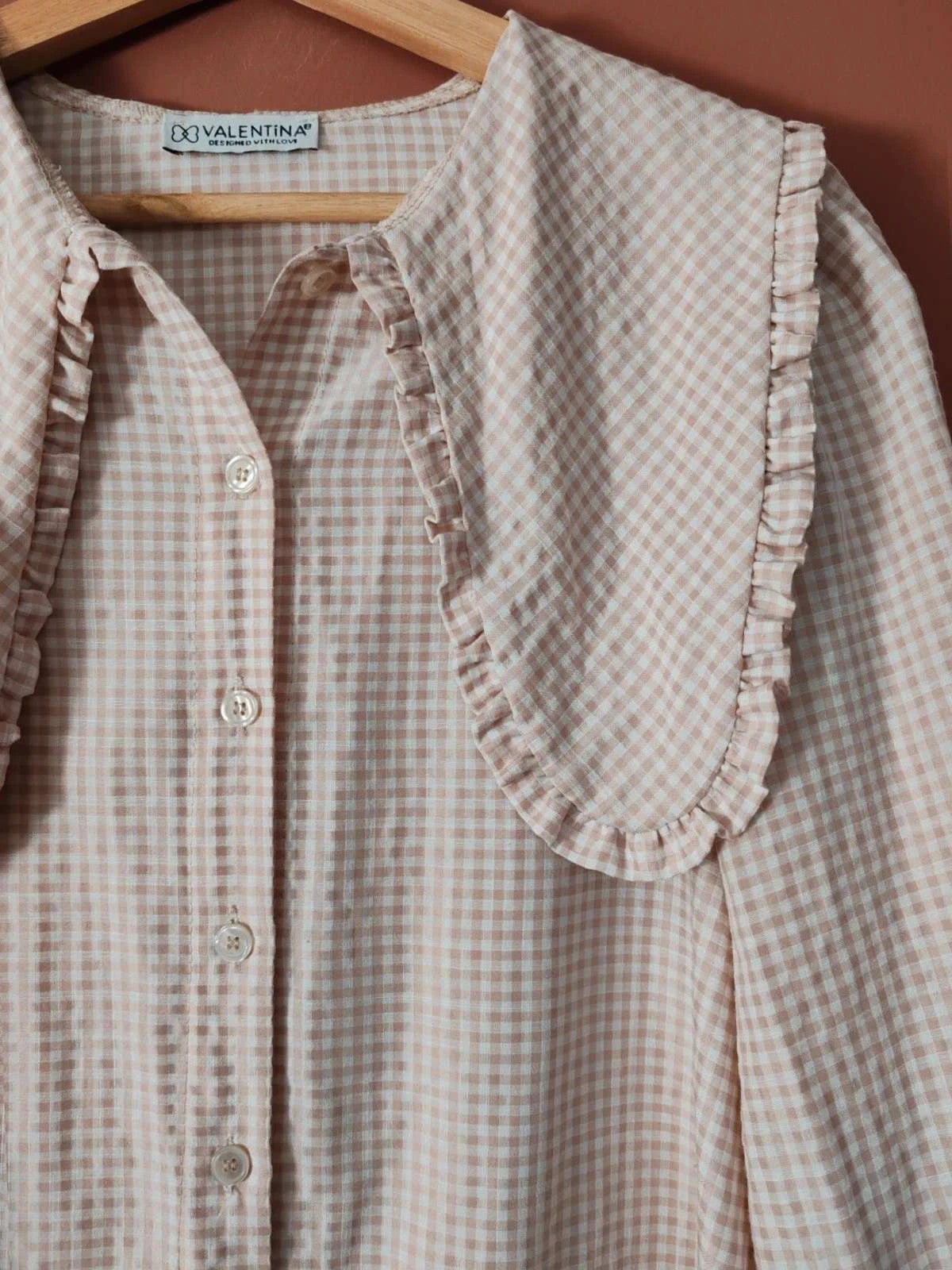 Blouse vichy col claudine taille S/M