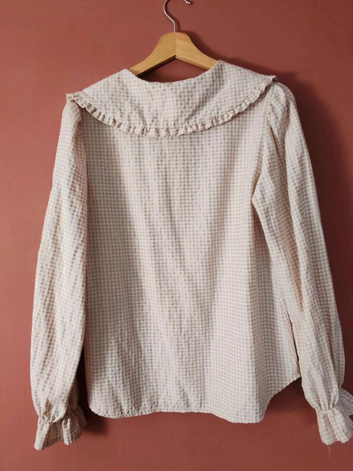 Blouse vichy col claudine taille S/M