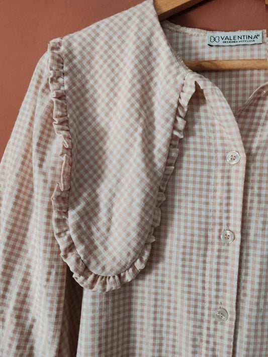 Blouse vichy col claudine taille S/M