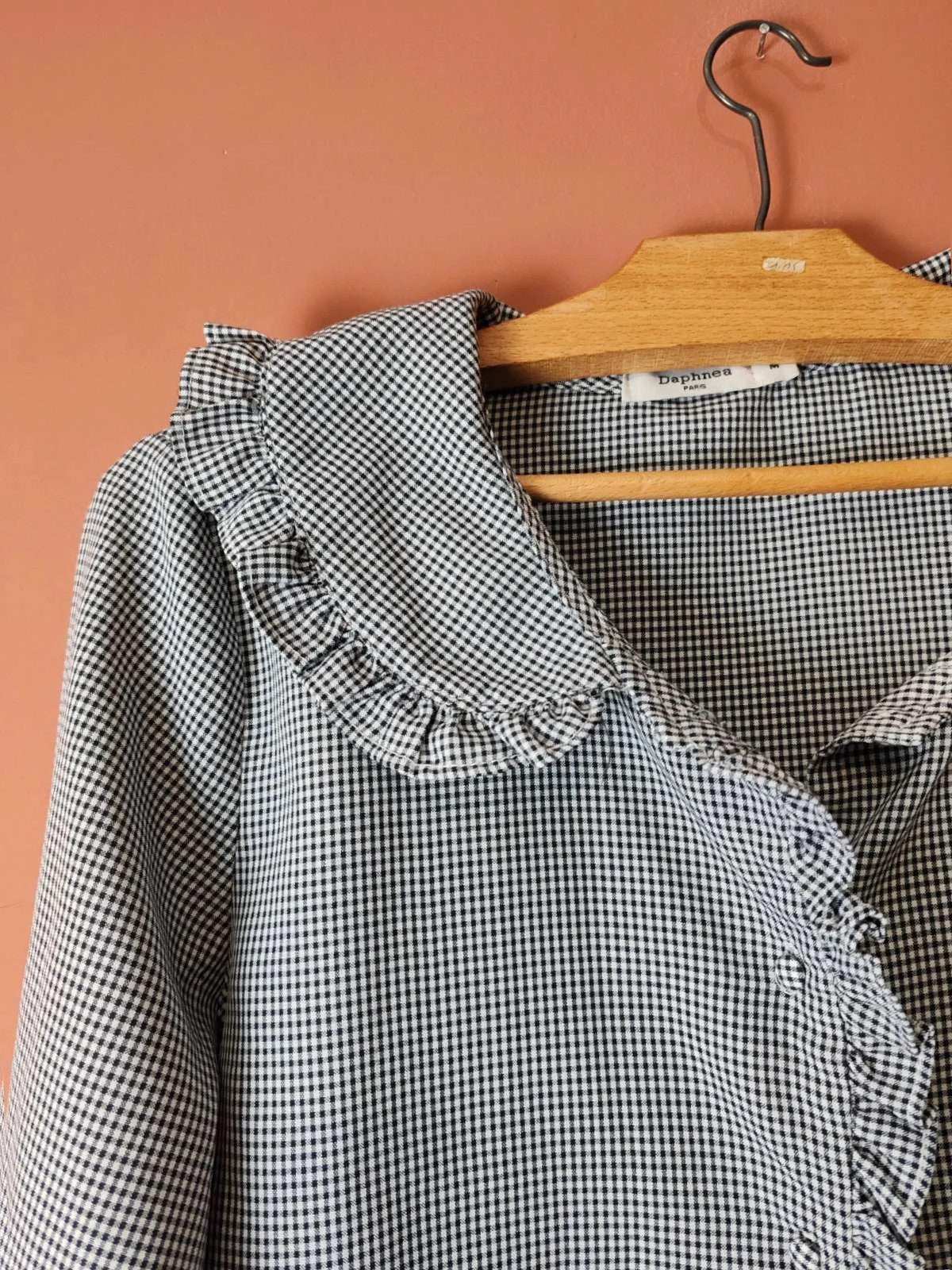 Blouse vichy col claudine taille M