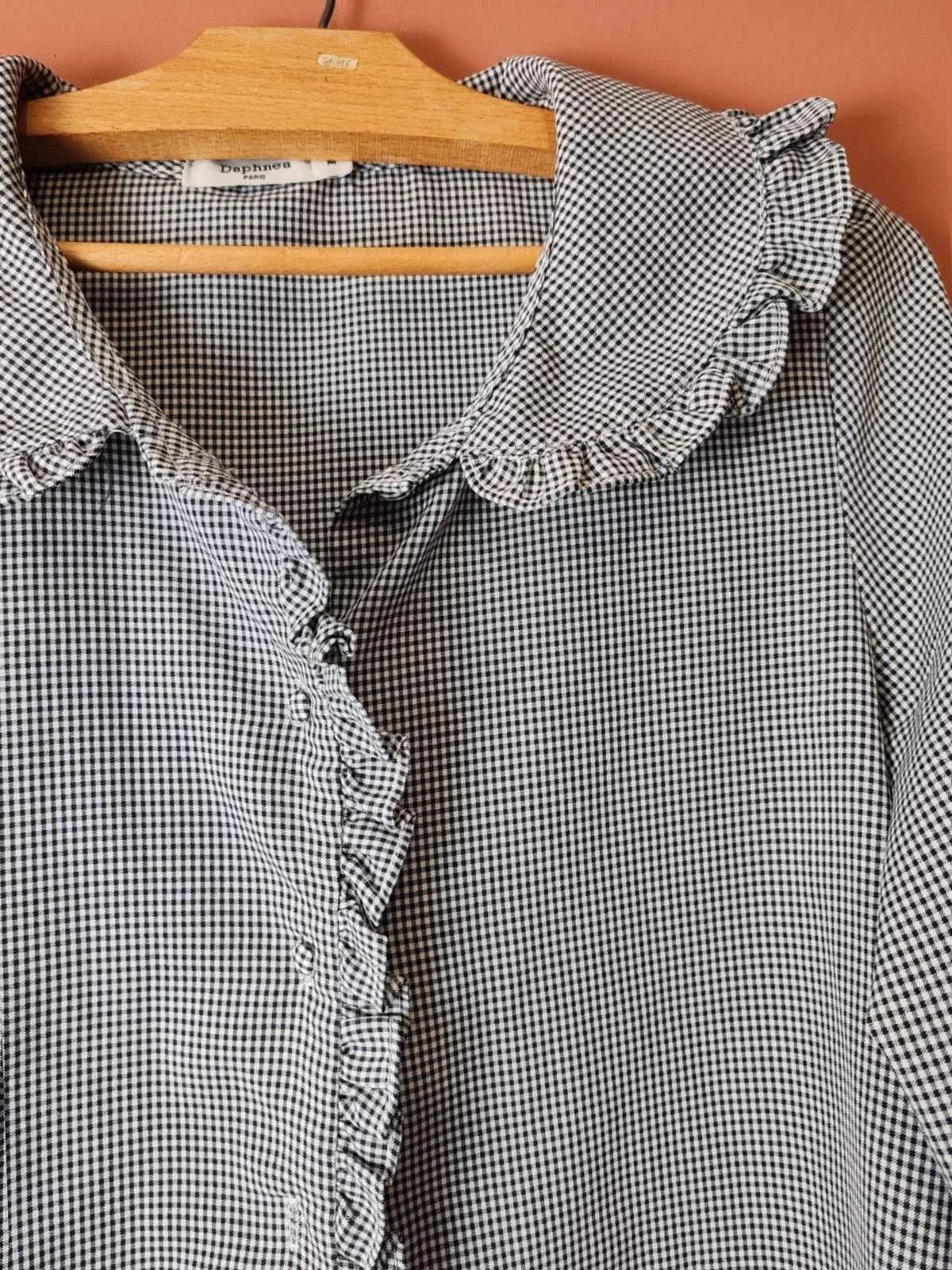 Blouse vichy col claudine taille M