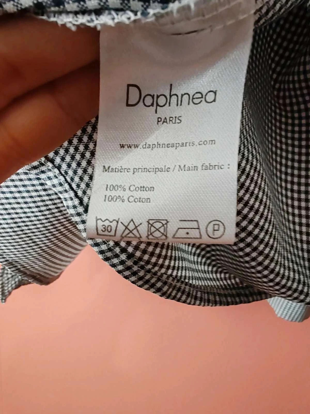 Blouse vichy col claudine taille M