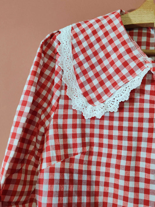 Blouse vichy rouge taille S