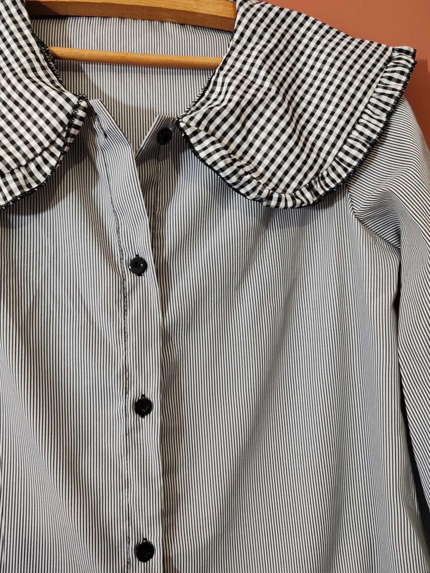 Blouse vichy noir et blanc taille S/M