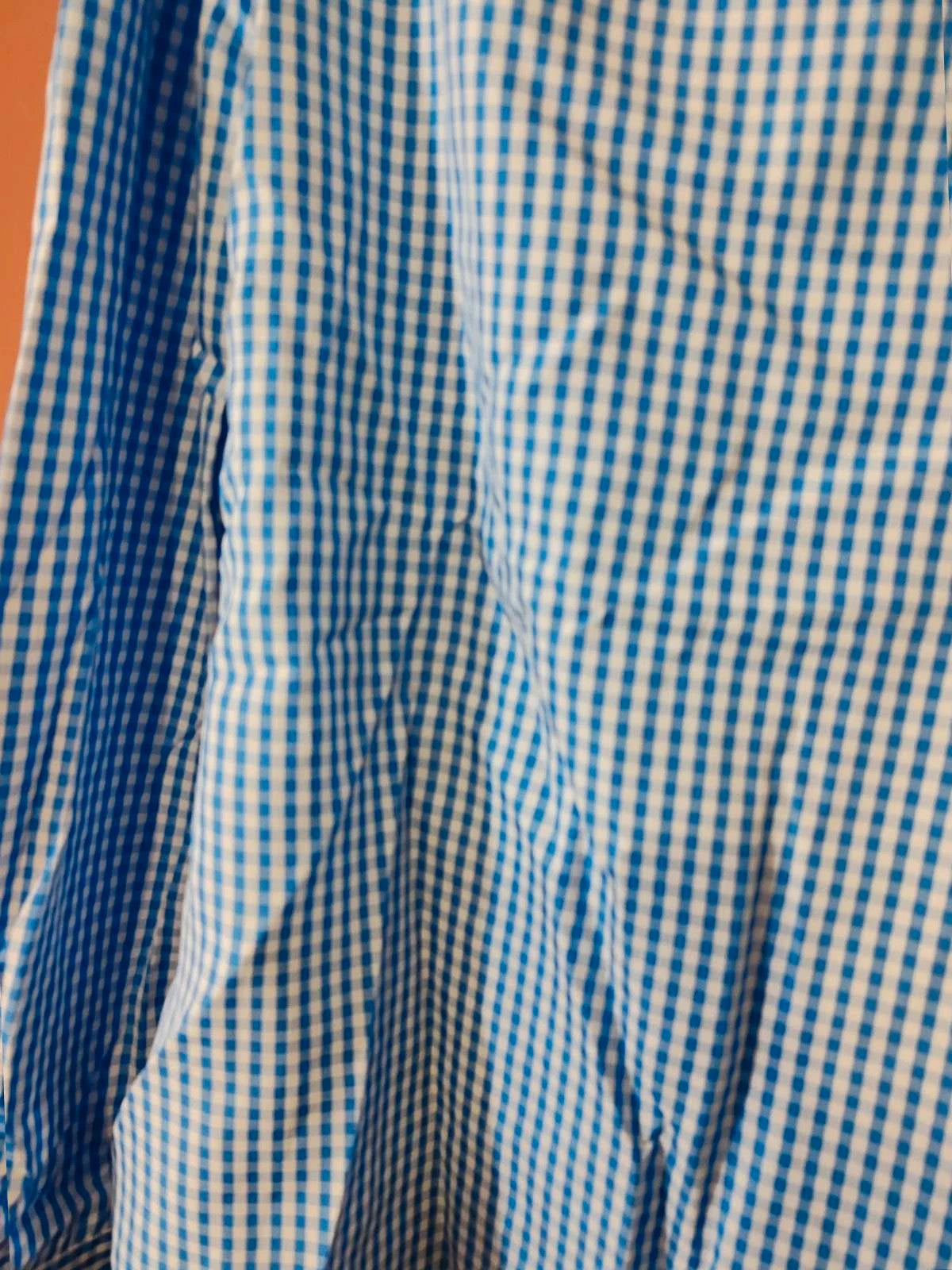 Blouse col claudine vichy bleu