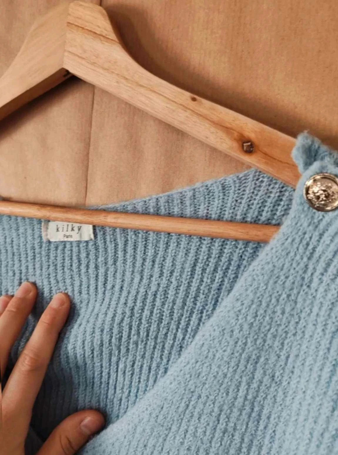 Pull marinière bleu et doré