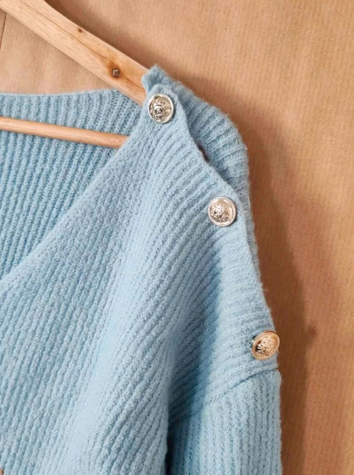 Pull marinière bleu et doré