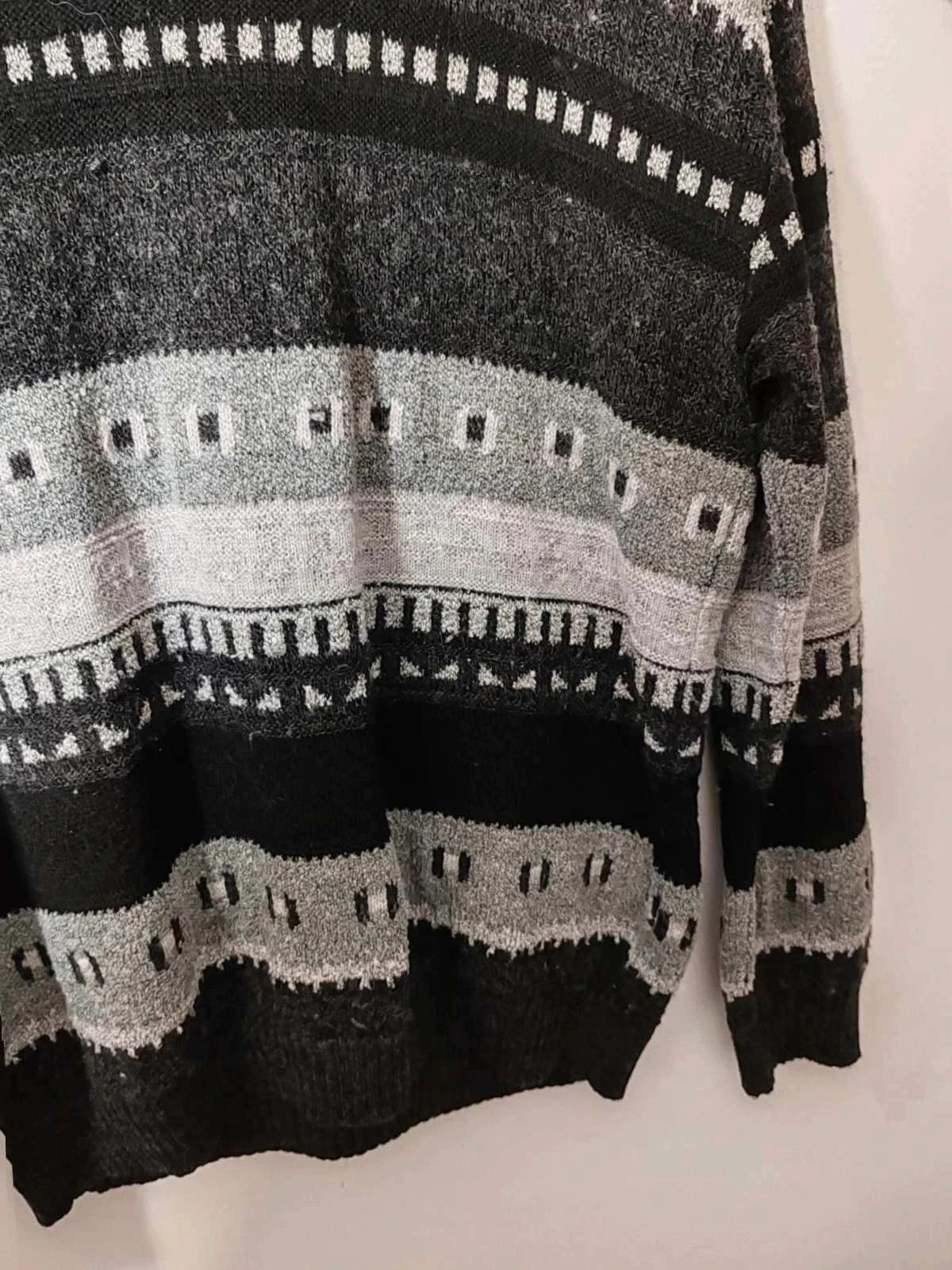 Pull jacquard vintage noir
