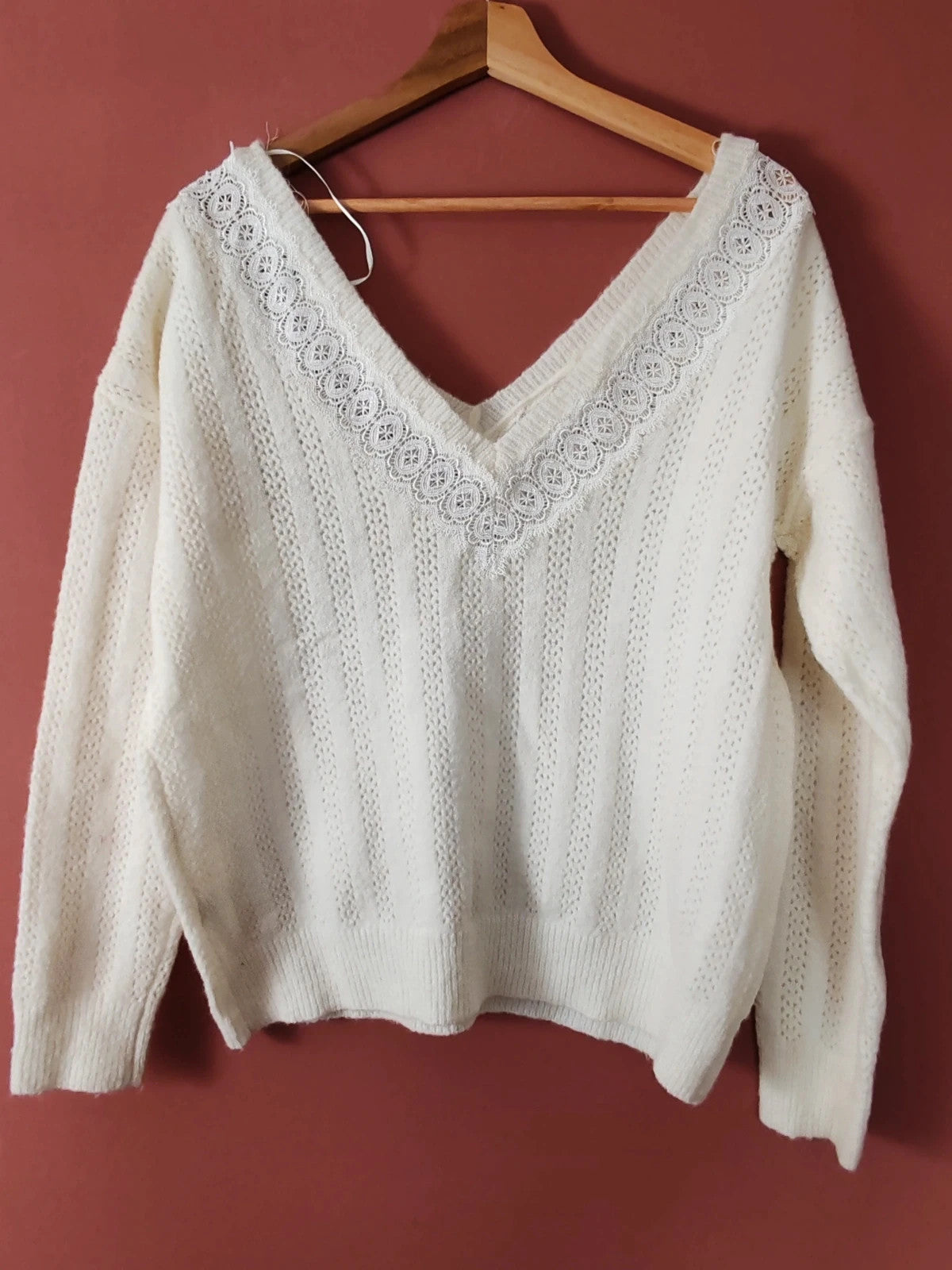 Pull dentelle blanc taille M/L