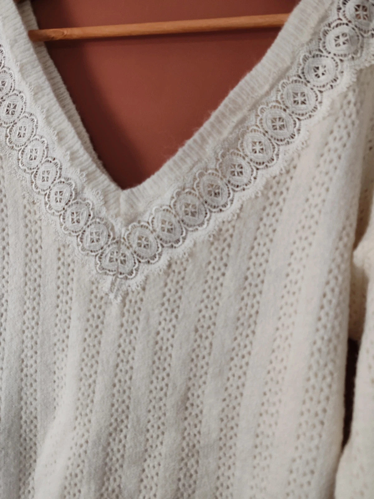 Pull dentelle blanc taille M/L