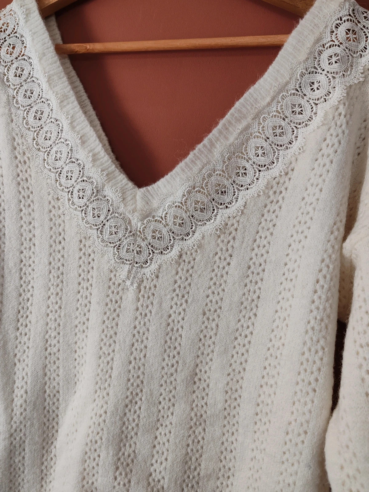 Pull dentelle blanc taille M/L