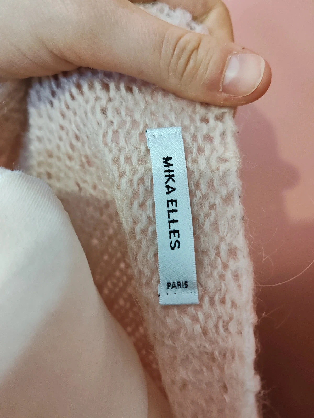 Cardigan mohair rose pale