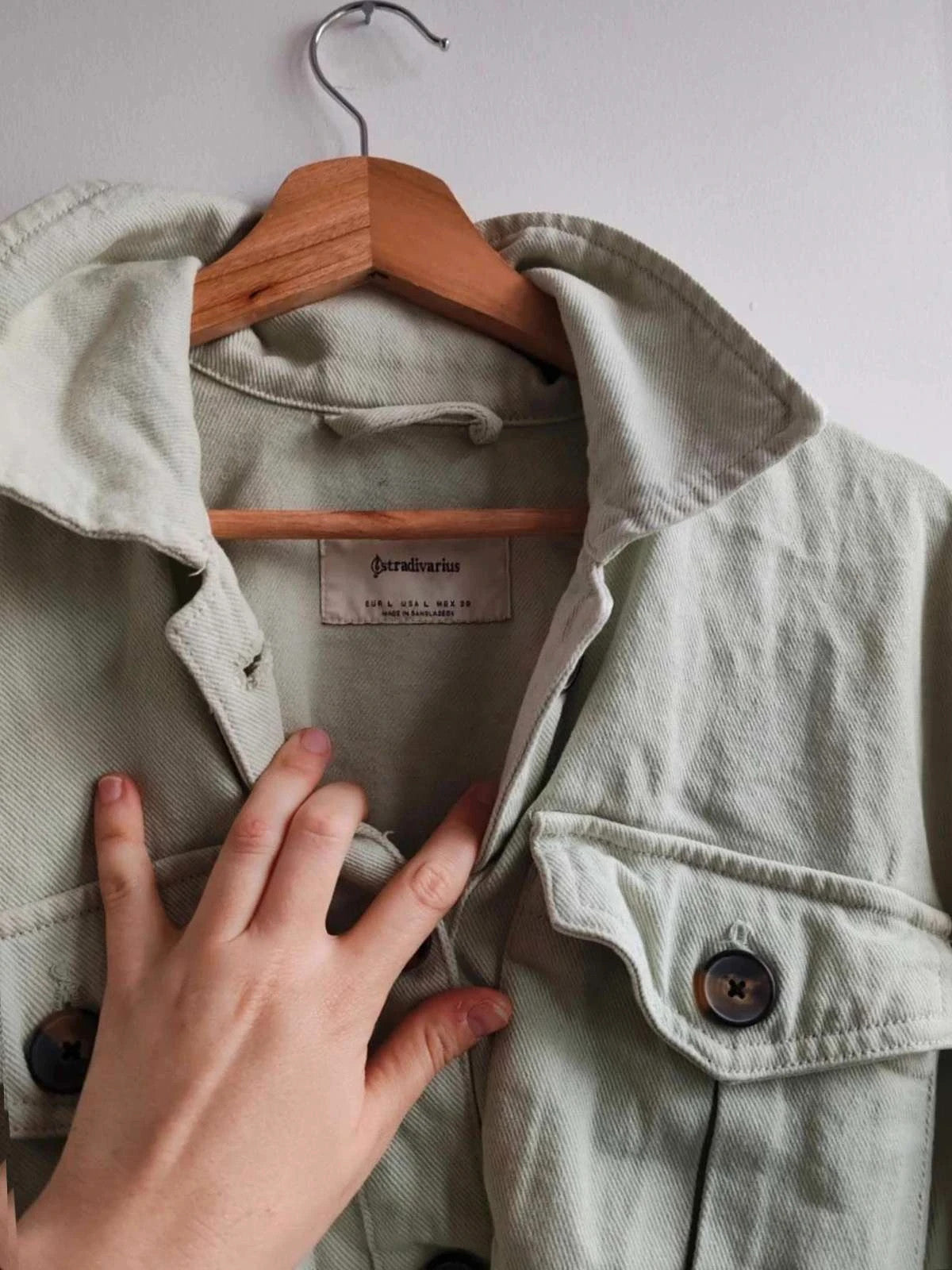 Veste jean vert d'eau