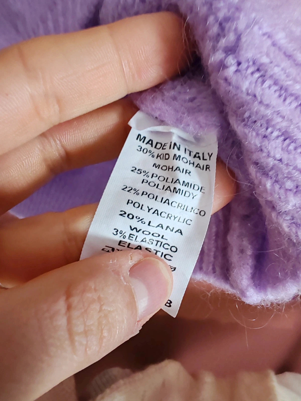 Pull kid mohair mauve taille M/L