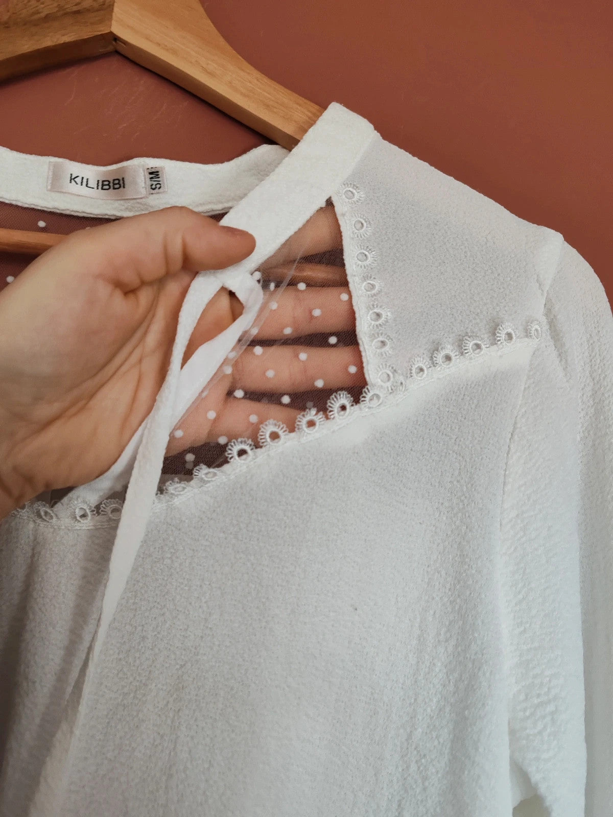 Blouse blanche dentelle taille S/M