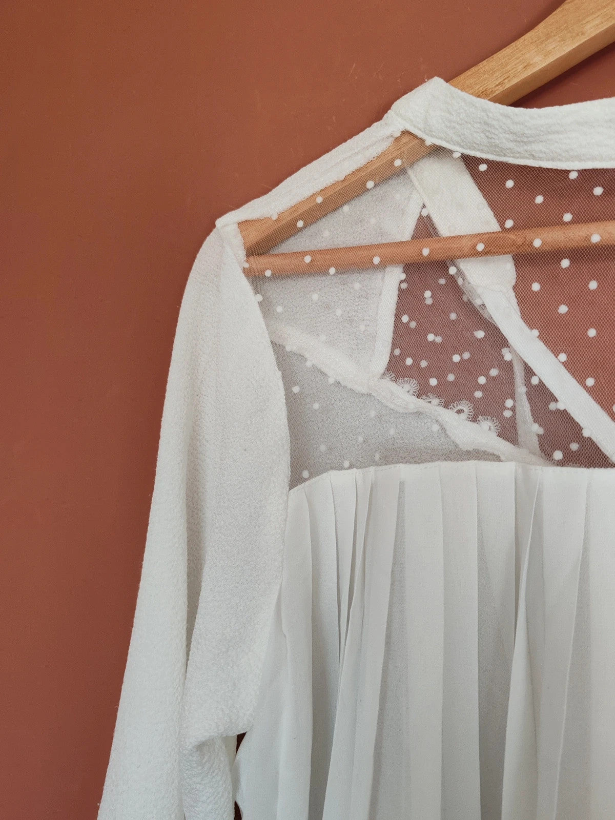 Blouse blanche dentelle taille S/M