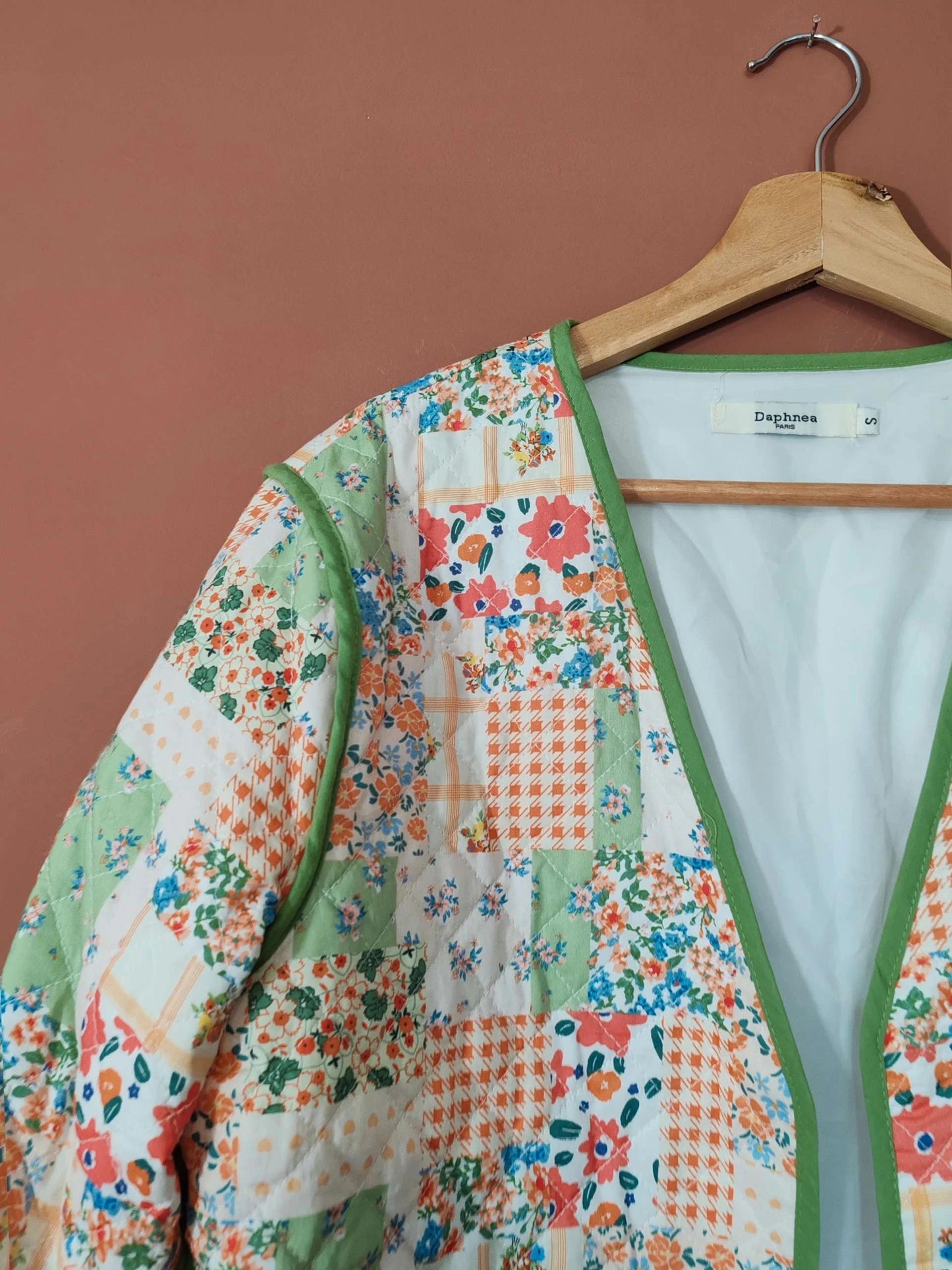 Veste patchwork matelassée vert taille S