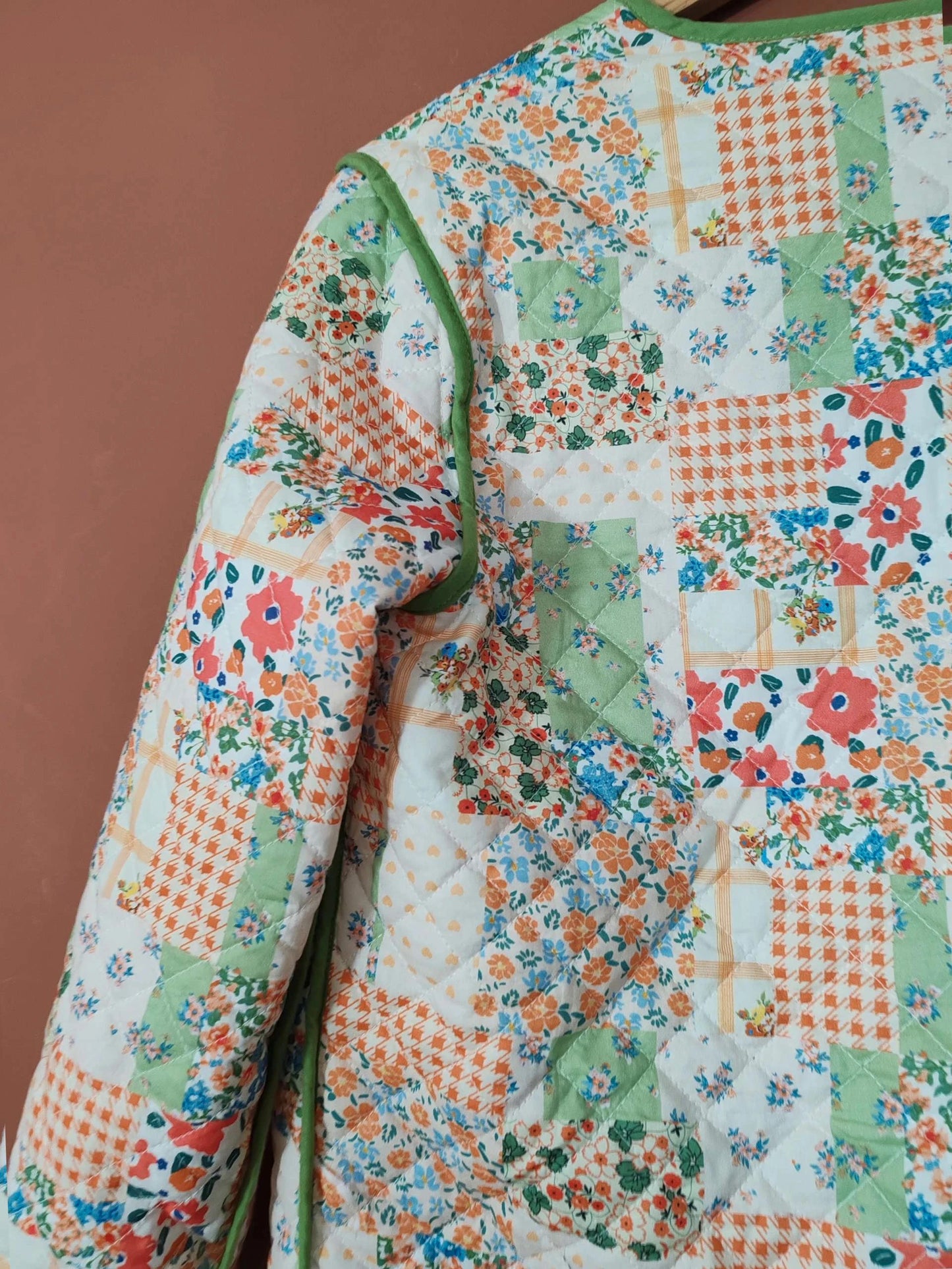Veste patchwork matelassée vert taille S