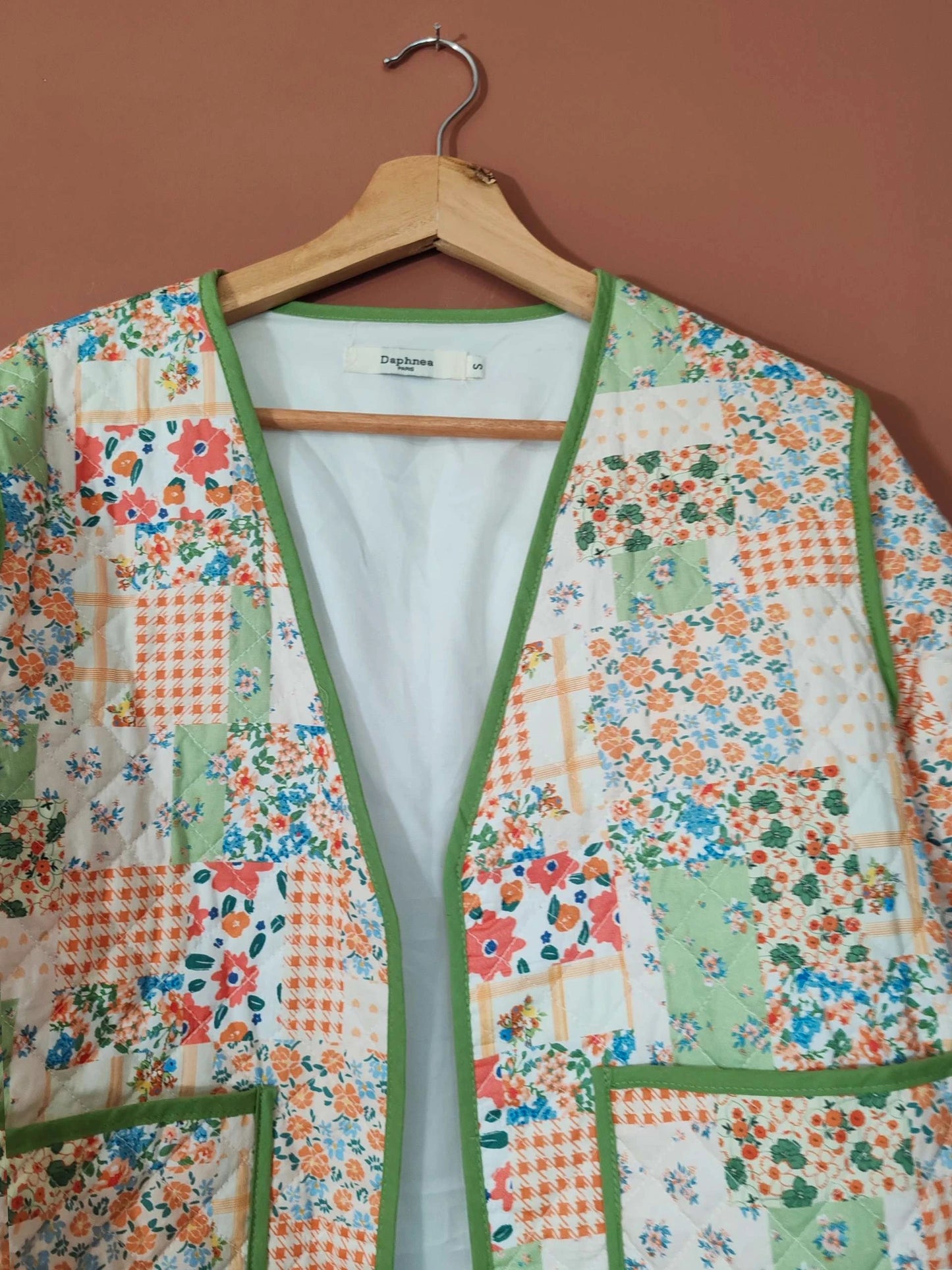 Veste patchwork matelassée vert taille S