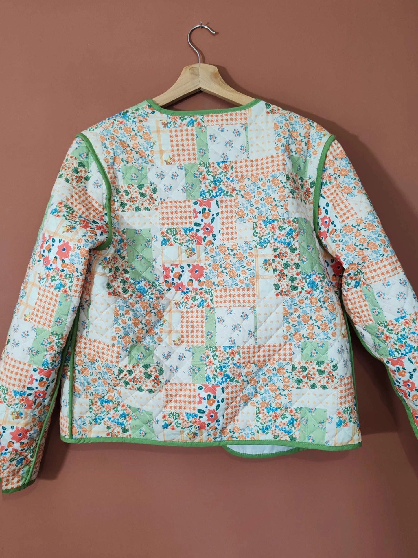 Veste patchwork matelassée vert taille S
