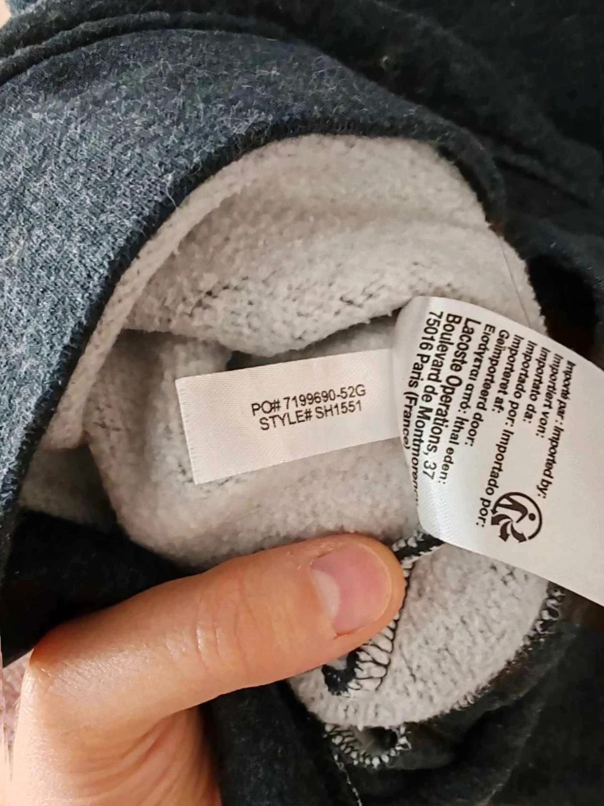 Sweat capuche Lacoste gris
