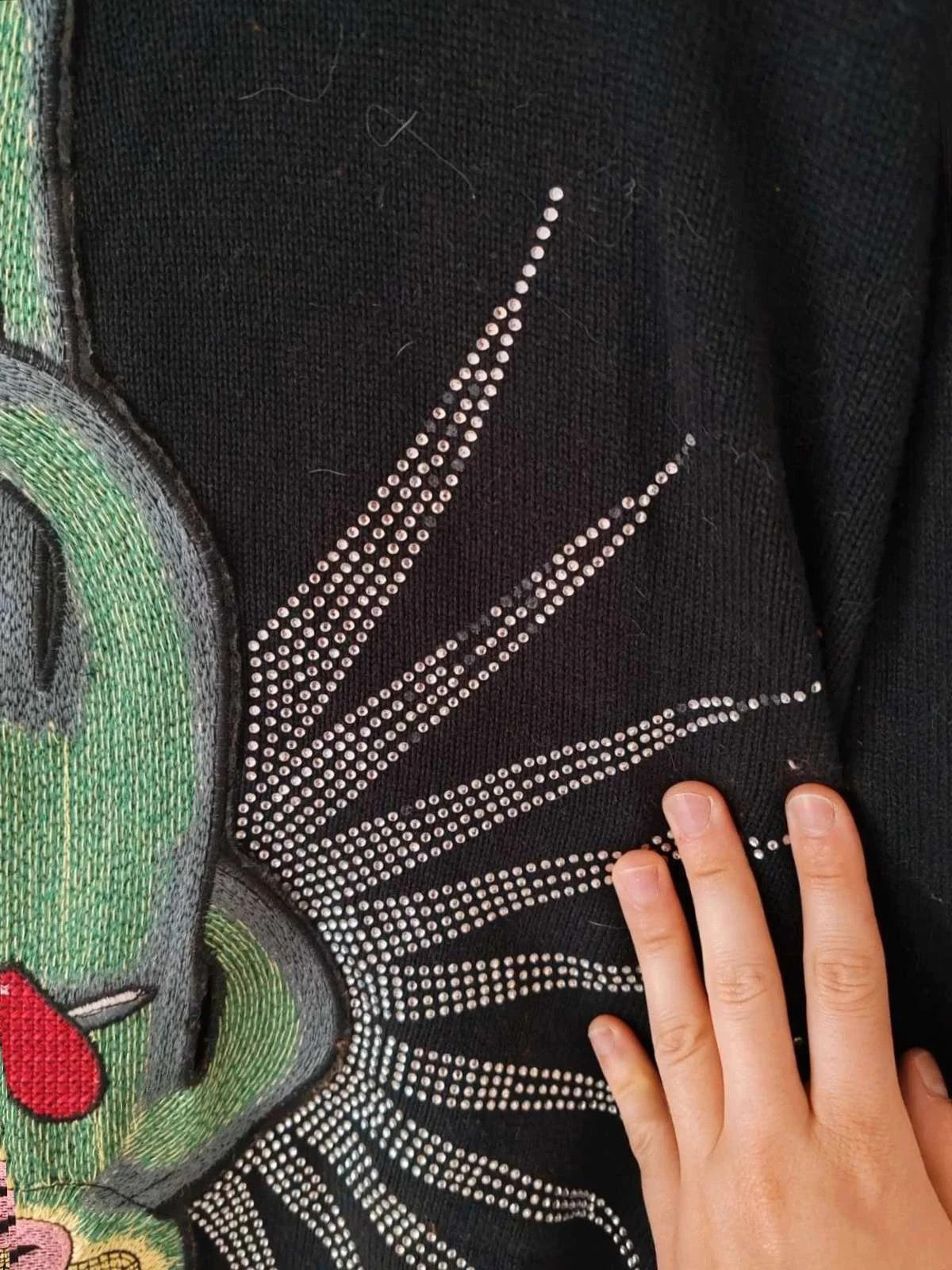 Gilet long broderie dos