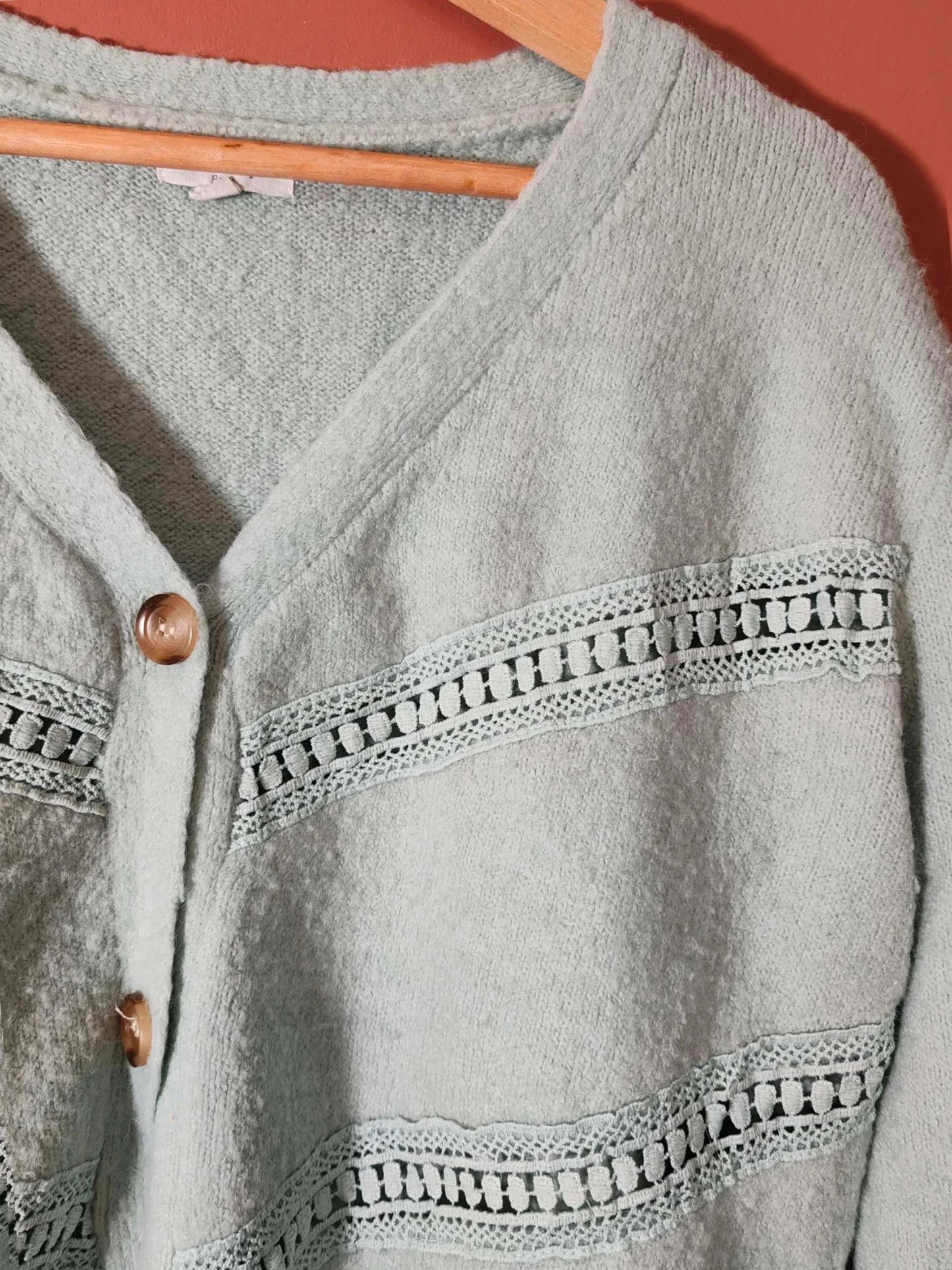Cardigan dentelle vert d'eau taille M/L